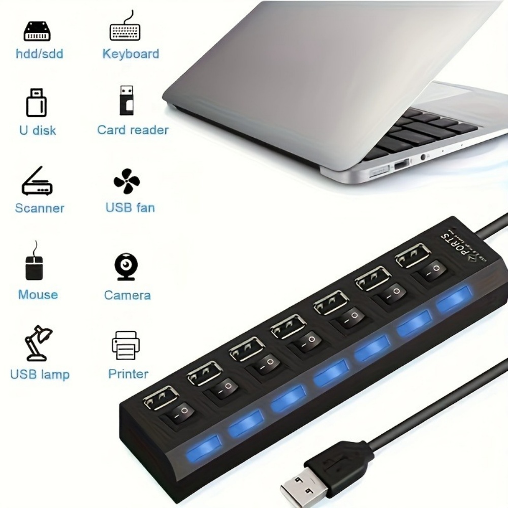 USB 3.0 Hub 4 7 Port Multi USB - Laptop Accessories Usb avaliação e preço