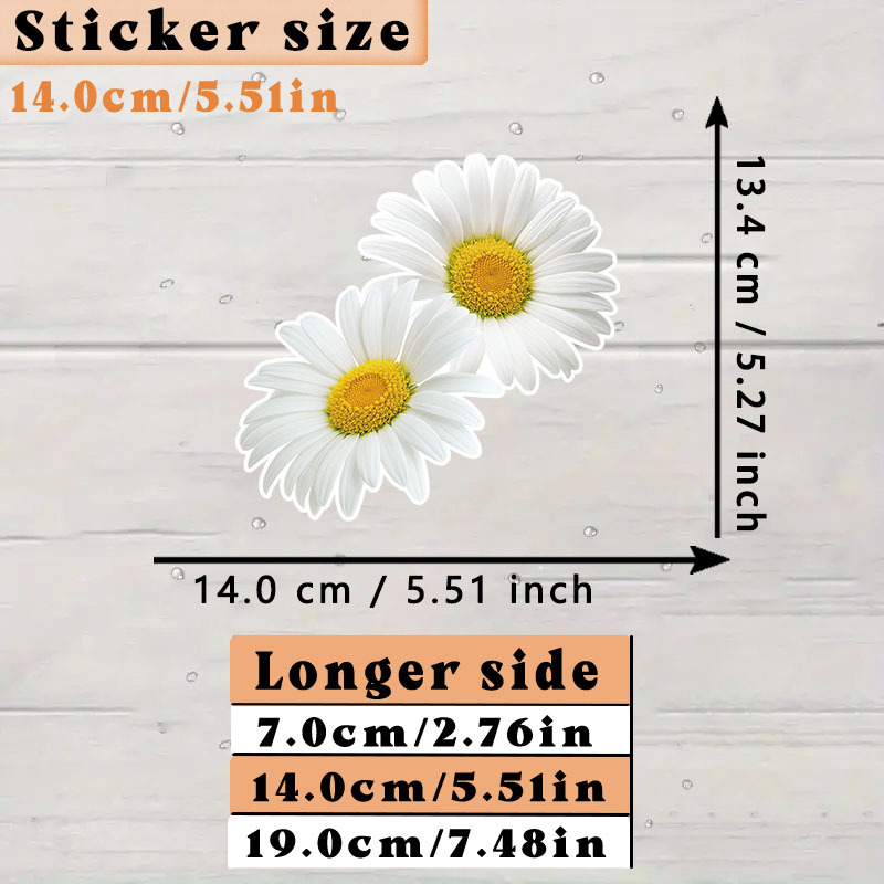 1pc Fashion Daisy Car Stickers - Yellow Laptop Accessories avaliação e preço