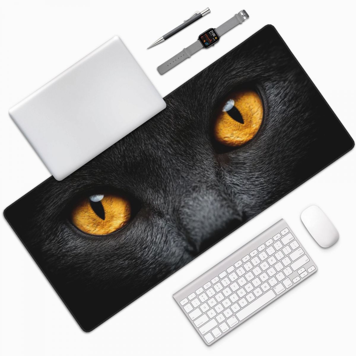 Black Cat Face And Yellow Eyes - Yellow Laptop Accessories avaliação e preço
