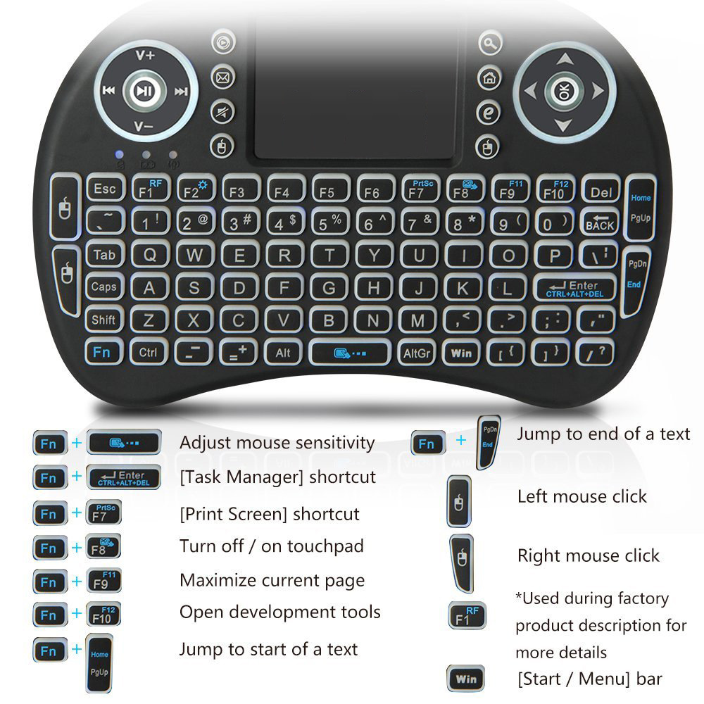 Backlit Mini Wireless Keyboard - Laptop Accessories Combo avaliação e preço