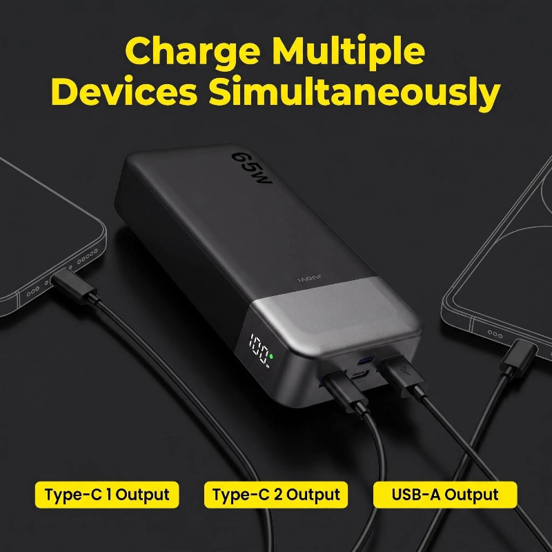 JUOVI 20000mAh Power Bank 65W  - Laptop Accessories Usb avaliação e preço