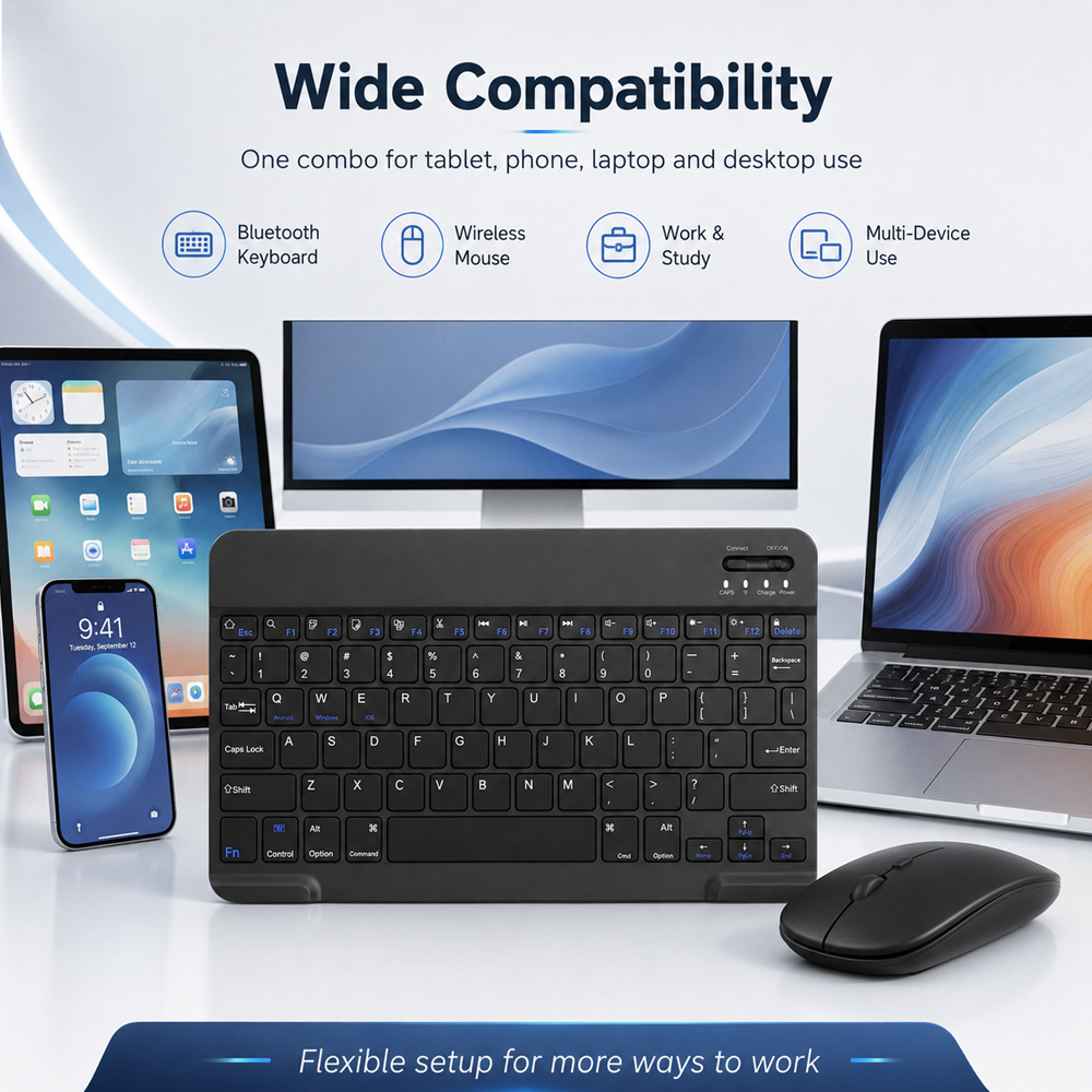 Bluetooth Wireless Keyboard Fo - Laptop Accessories Combo avaliação e preço